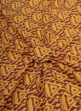 Cotton Flex Mustad Color Geometrical Pattern Natural Print Fabric.